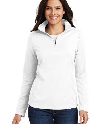 Port Authority L806 Ladies Pinpoint Mesh 1/2-Zip in White