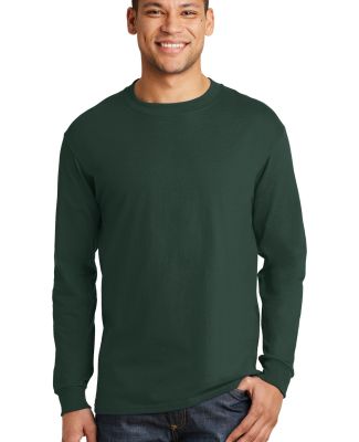 5186 Hanes 6.1 oz. Ringspun Cotton Long-Sleeve Bee Deep Forest
