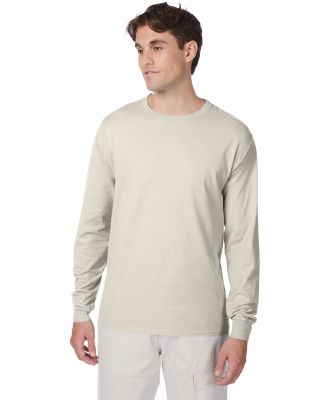 Hanes 5186 6.1 oz. Ringspun Cotton Long-Sleeve Bee in Natural