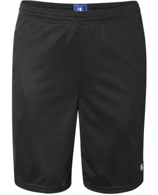 S162 Champion Logo Long Mesh Shorts with Pockets Black