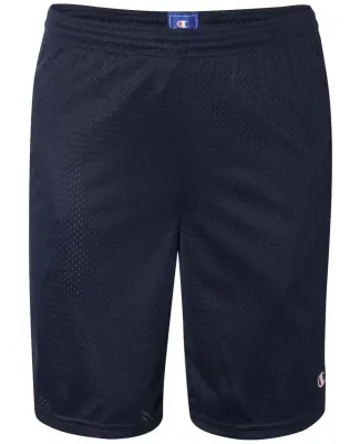 S162 Champion Logo Long Mesh Shorts with Pockets Navy