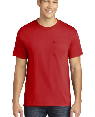 Gildan 5300 Heavy Cotton T-Shirt with a Pocket in Red