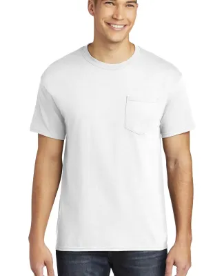 Gildan 5300 Heavy Cotton T-Shirt with a Pocket WHITE