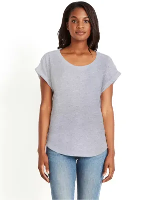 Next Level 6360 Women's Roll Sleeve Scoop Neck Dol in Heather gray