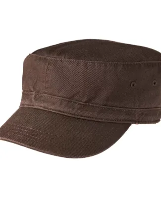 District DT605    - Distressed Military Hat Chocolate Brwn
