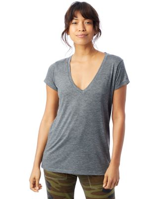 Alternative 2894 Womens Slinky Melange Burnout Jer in Ash heather