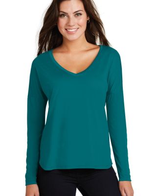 District Made DM413    Ladies Drapey Long Sleeve T Teal