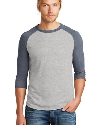 Alternative 05057BP Dugout Vintage Baseball Tee in Silver/vnt nvy