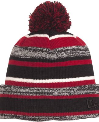 New Era NE902    Sideline Beanie in Black/ scarlet