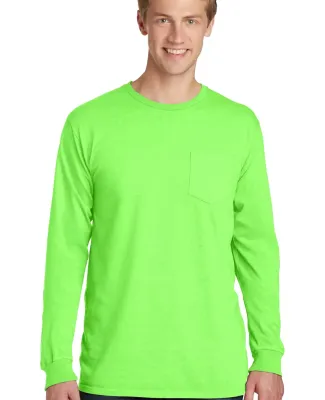 Port & Co PC099LSP mpany   Pigment-Dyed Long Sleev Neon Green