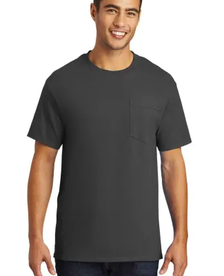 Port & Company PC61PT Tall Essential Pocket Tee in Charcoal