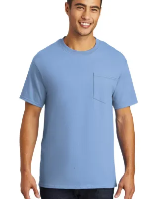 Port & Company PC61PT Tall Essential Pocket Tee in Light blue