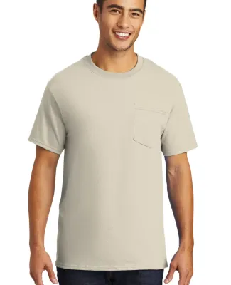 Port & Company PC61PT Tall Essential Pocket Tee in Natural