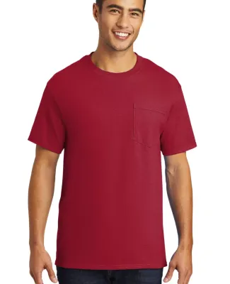 Port & Company PC61PT Tall Essential Pocket Tee in Red