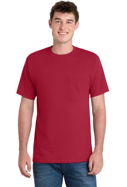 Port & Company PC61PT Tall Essential Pocket Tee in Red