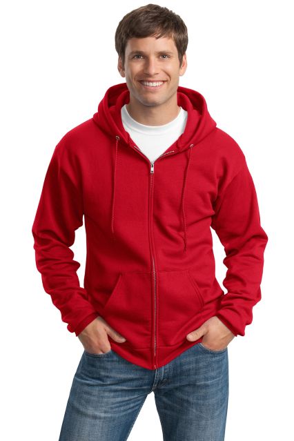Port & Company PC90ZHT Tall Essential Fleece Full- in Red