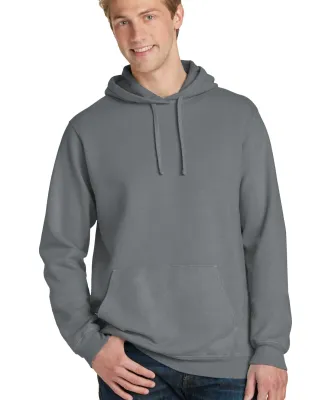 Port & Company PC098H Pigment-Dyed Pullover Hooded Pewter