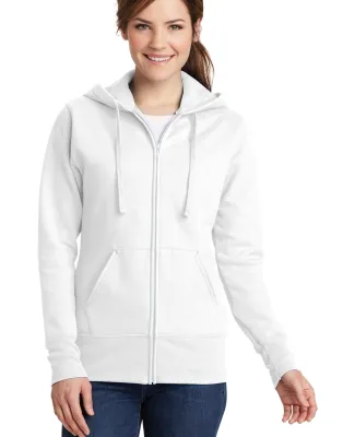 Port & Company LPC78ZH Ladies Core Fleece Full-Zip White