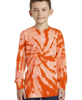 Port & Co PC147YLS mpany   Youth Tie-Dye Long Slee Orange