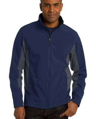 Port Authority J318    Core Colorblock Soft Shell  in Db nvy/bat gry
