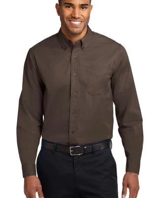 Port Authority S608ES    Extended Size Long Sleeve in Coffee bean/st