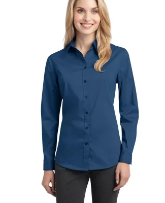 Port Authority L646    Ladies Stretch Poplin Shirt Moonlight Blue