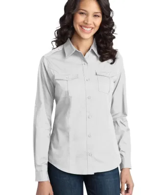Port Authority L649    Ladies Stain-Release Roll S White