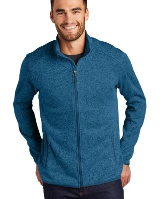 Port Authority F232    Sweater Fleece Jacket in Med blue hthr