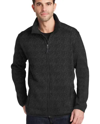 Port Authority F232    Sweater Fleece Jacket Black Hthr