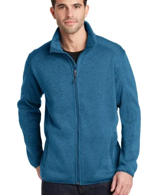 Port Authority F232    Sweater Fleece Jacket Med Blue Hthr