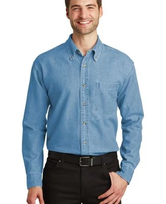 Port Authority S600    Long Sleeve Denim Shirt in Faded denim