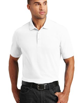 Port Authority K100    Core Classic Pique Polo in White