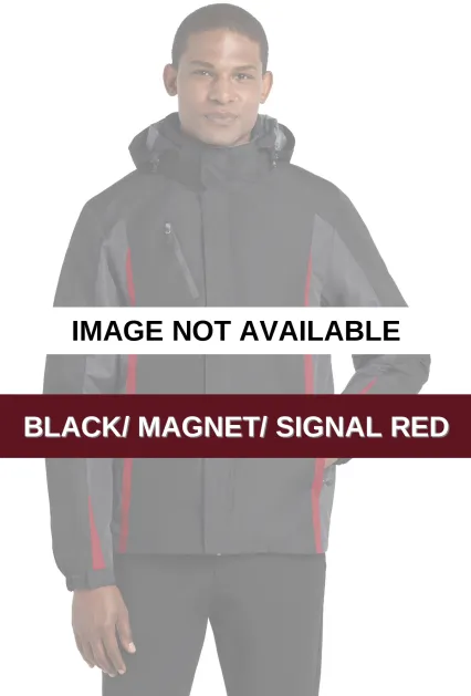 Port Authority J321    Colorblock 3-in-1 Jacket Black/ Magnet/ Signal Red