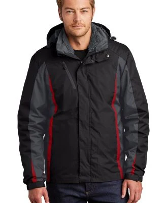 Port Authority J321    Colorblock 3-in-1 Jacket in Blk/mag gy/red