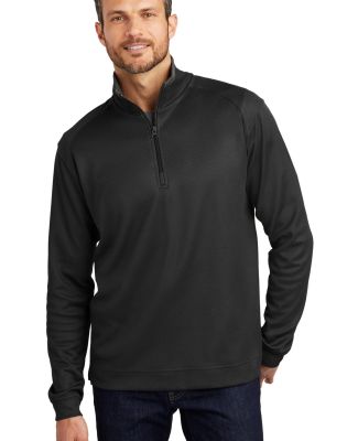 Port Authority K805    Vertical Texture 1/4-Zip Pu in Black/iron gry