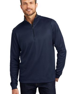 Port Authority K805    Vertical Texture 1/4-Zip Pu in Tr nvy/iron gy