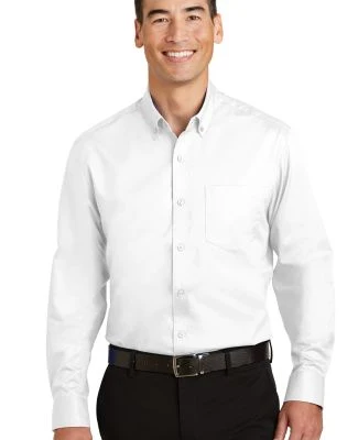 Port Authority S663    SuperPro   Twill Shirt in White