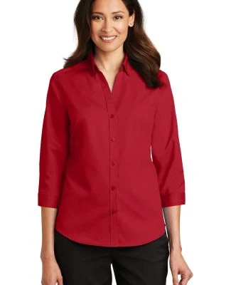 Port Authority L665    Ladies 3/4-Sleeve SuperPro  in Rich red