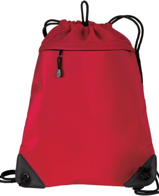 Port Authority BG810    - Cinch Pack with Mesh Tri in Chili red
