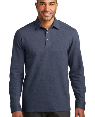 Port Authority K808    Interlock Polo Cover-Up in Estate blue heather/ charcoal heather