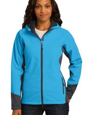 Port Authority L319    Ladies Vertical Hooded Soft in Cyan bl/mag gy
