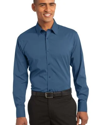 Port Authority S646    Stretch Poplin Shirt in Moonlight blue