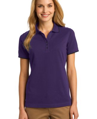 Port Authority L454    Ladies Rapid Dry Tipped Pol Br Purp/Cl Nvy