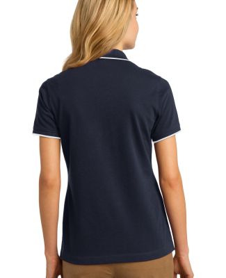 Port Authority L454    Ladies Rapid Dry Tipped Pol Cl Navy/White