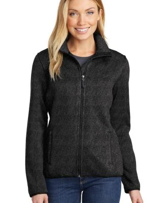 Port Authority L232    Ladies Sweater Fleece Jacke in Black hthr