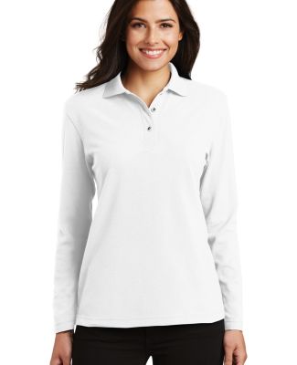 Port Authority L500LS    Ladies Long Sleeve Silk T in White