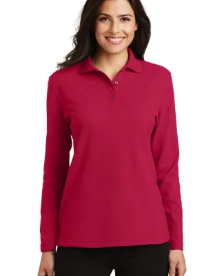 Port Authority L500LS    Ladies Long Sleeve Silk T Red