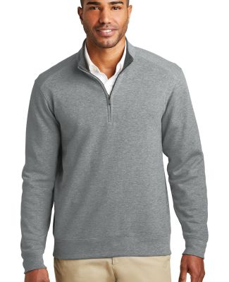 Port Authority K807    Interlock 1/4-Zip in Med he gy/chhe