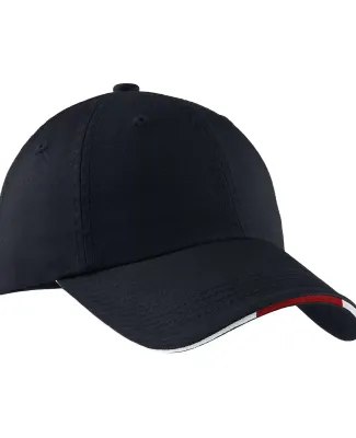 Port Authority C830A    Sandwich Bill Cap with Str in Clsc ny/red/wh