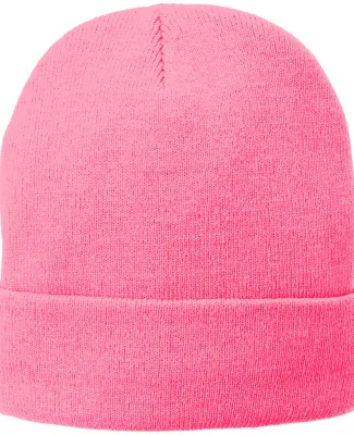 Port & Company CP90L Fleece-Lined Knit Cap in Neon pink